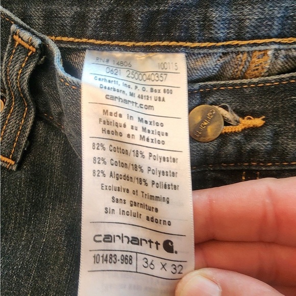 Carhartt Jeans Men's Size 36X32 Relaxed Fit 101483 968 Denim - Picture 4 of 4